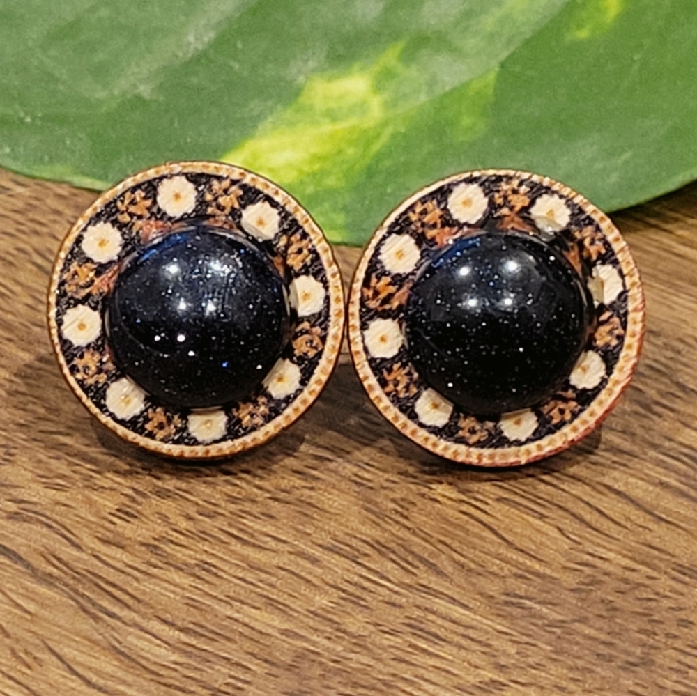 Handmade Stone & Wood Earrings